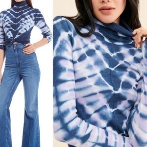 Free People Blue Tie-Dye Sweatshirt